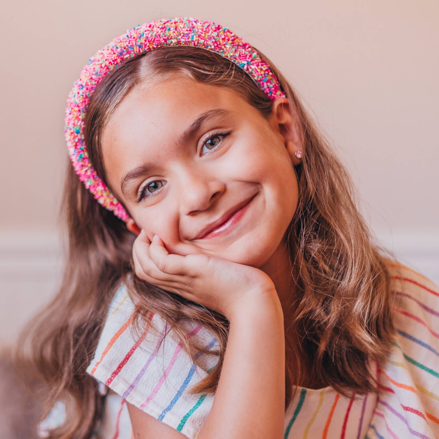 Hot Pink Padded Sprinkles Headband