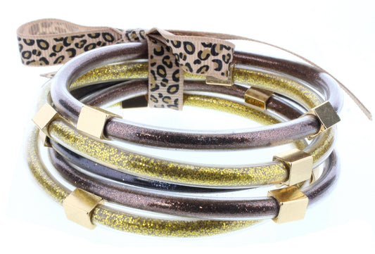 Bronze, Black, Maroon Glitter Bangles set