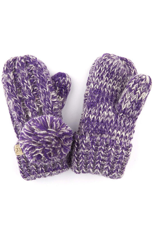 Kids Fuzzy Lined Pom Gloves
