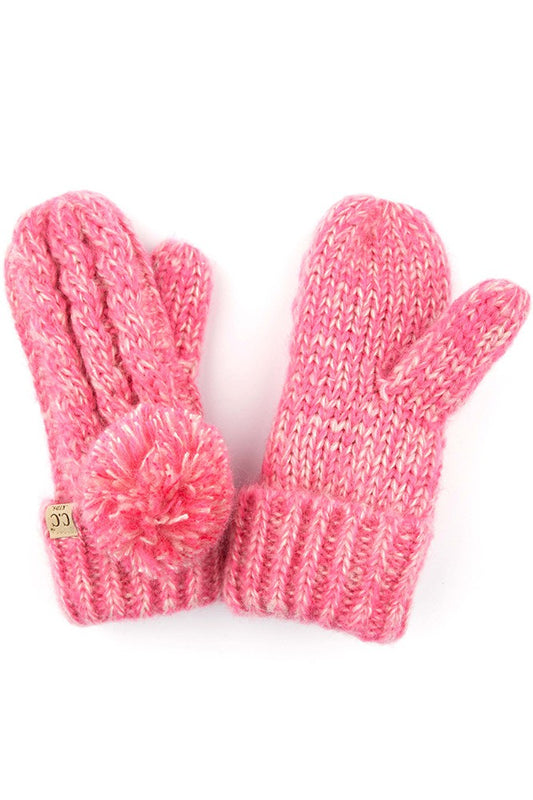 Kids Fuzzy Lined Pom Gloves