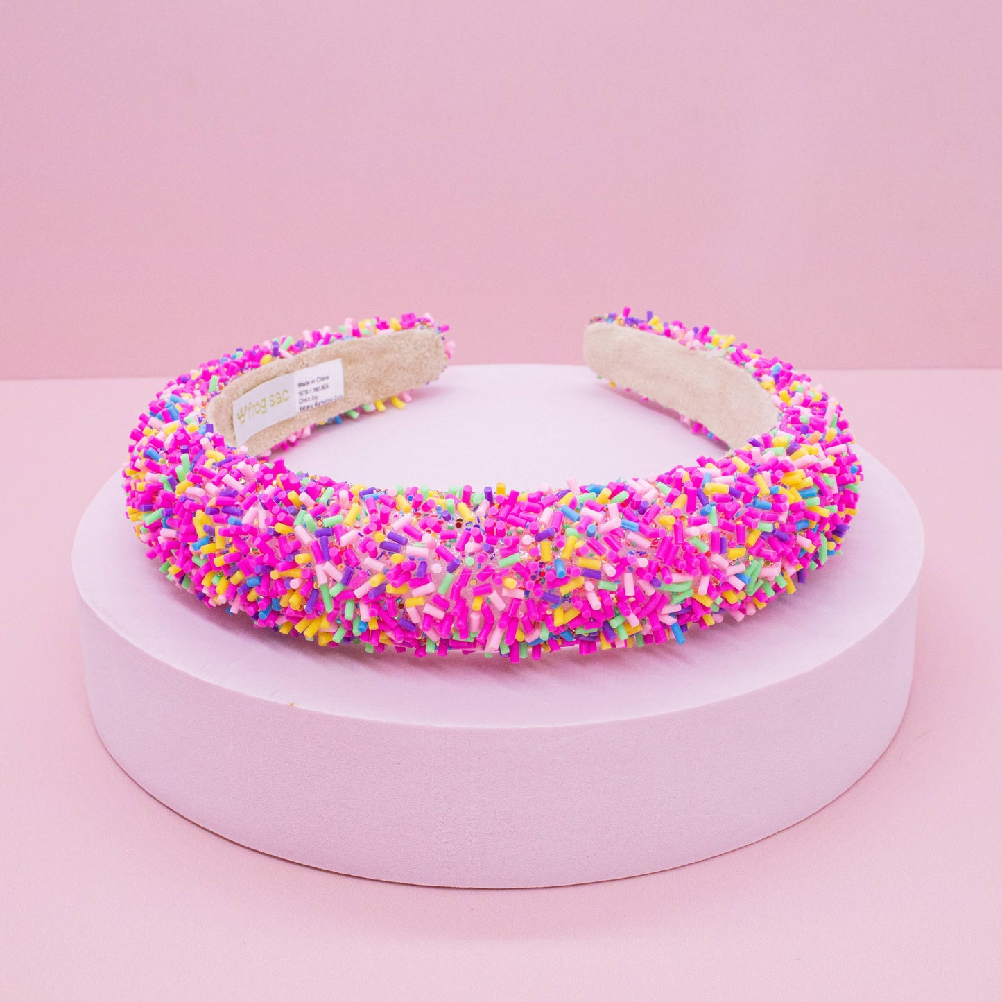 Hot Pink Padded Sprinkles Headband
