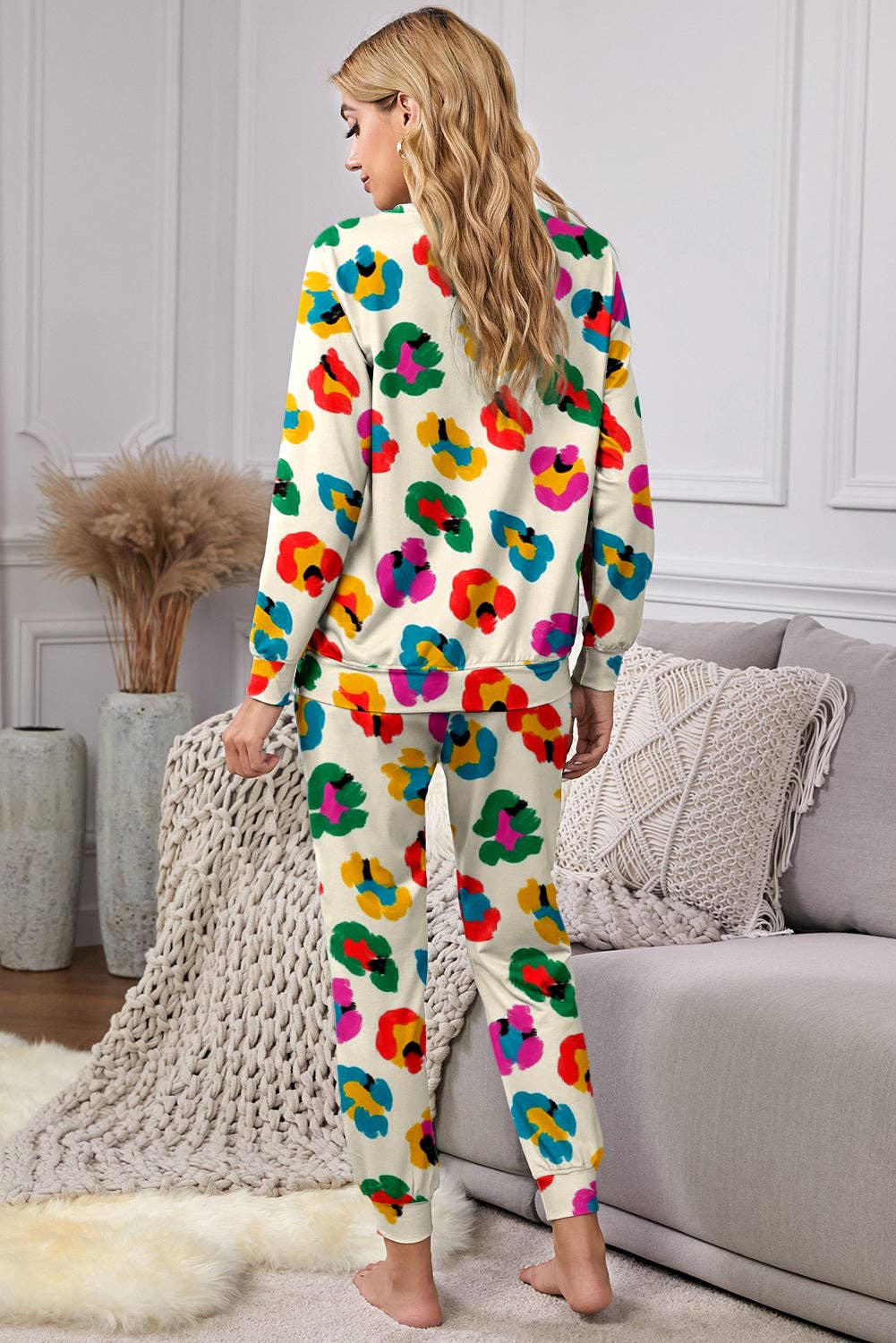 Multi color Leopard Print Lounge Set