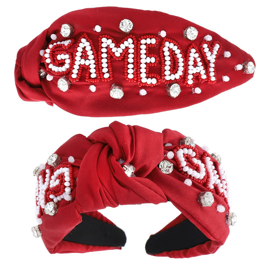 Gameday Beaded Knot Headband