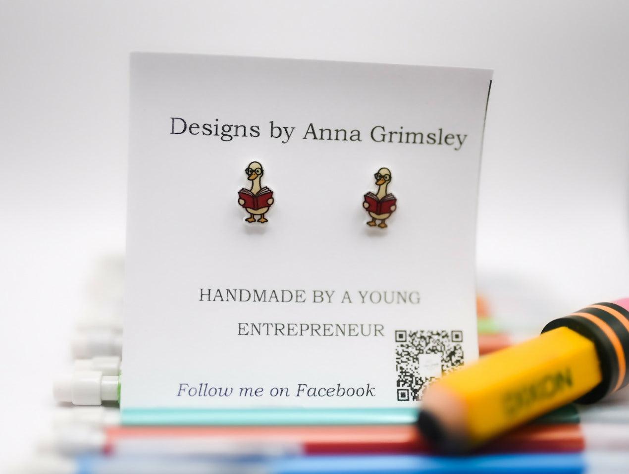 Silly Goose Book Earrings