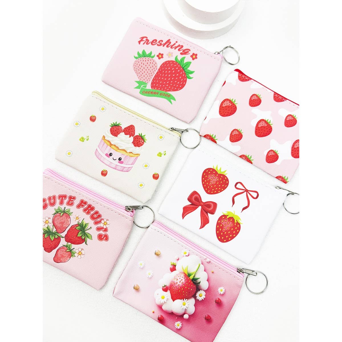 Strawberry Printed Coin Purse