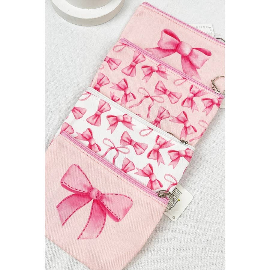 Bow zipper pouch