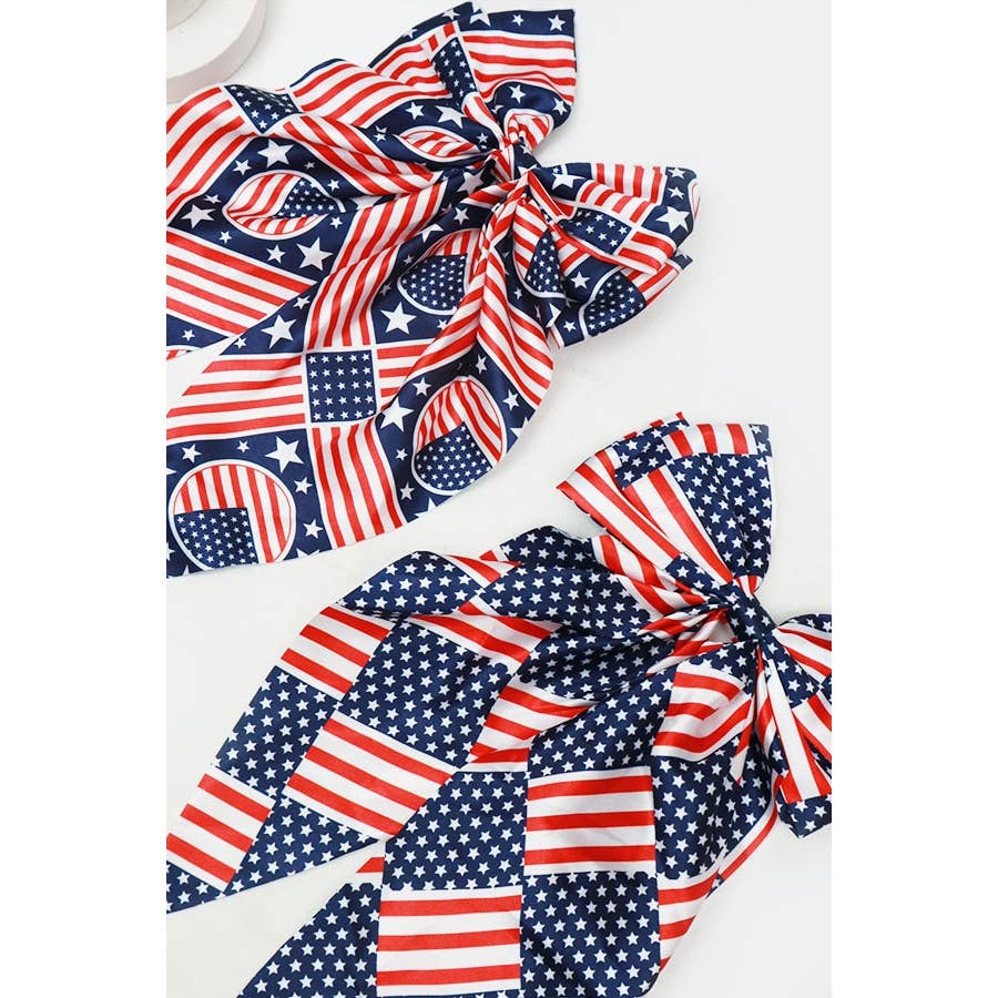 Jumbo Patriotic Hair Satin Bow