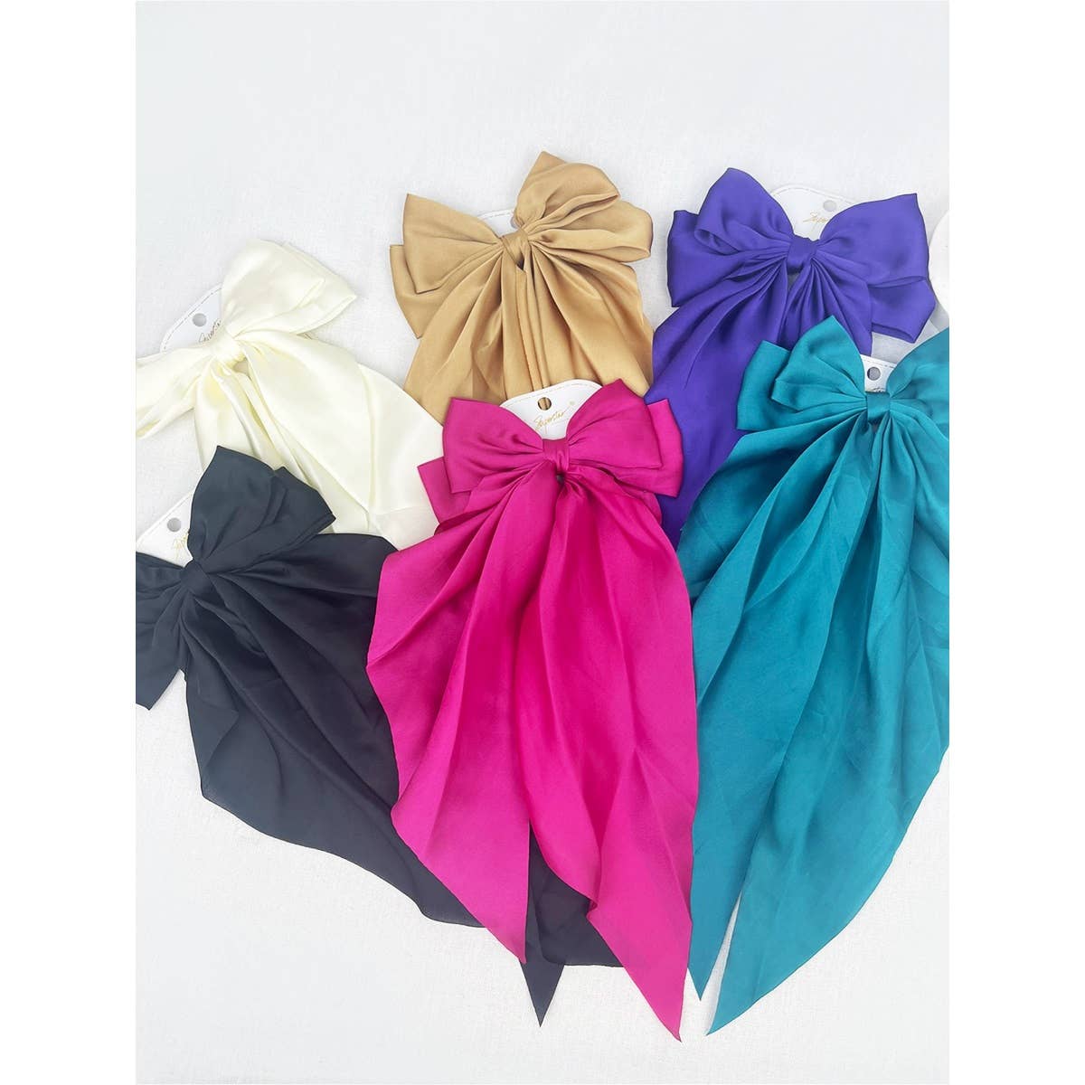 Satin Oversized French Bow Hair Barrettes