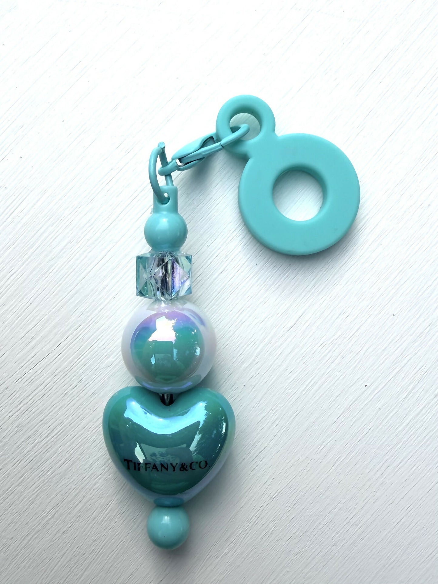 T Heart Straw Charm