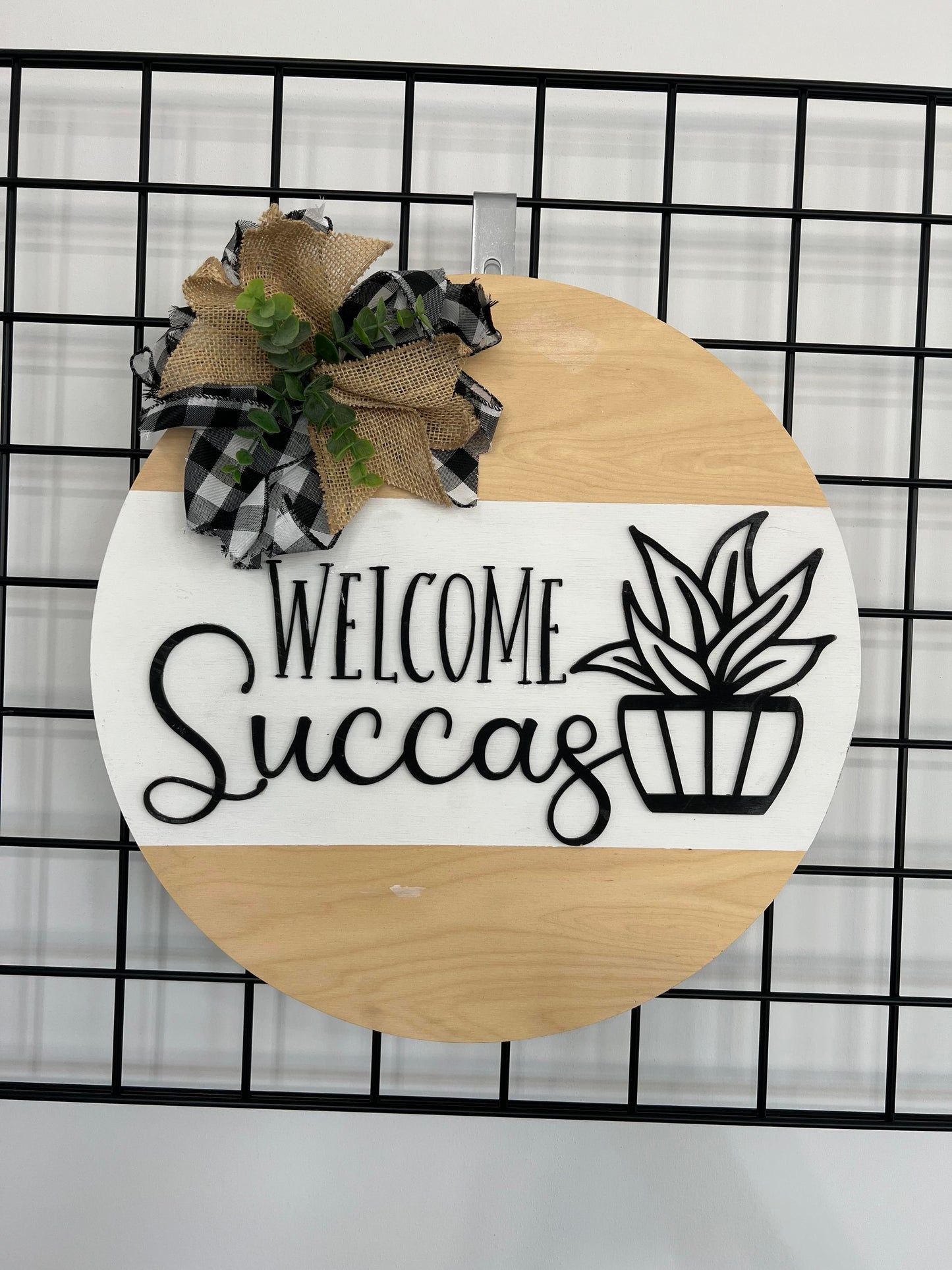 Welcome Succas Round Door Hanger