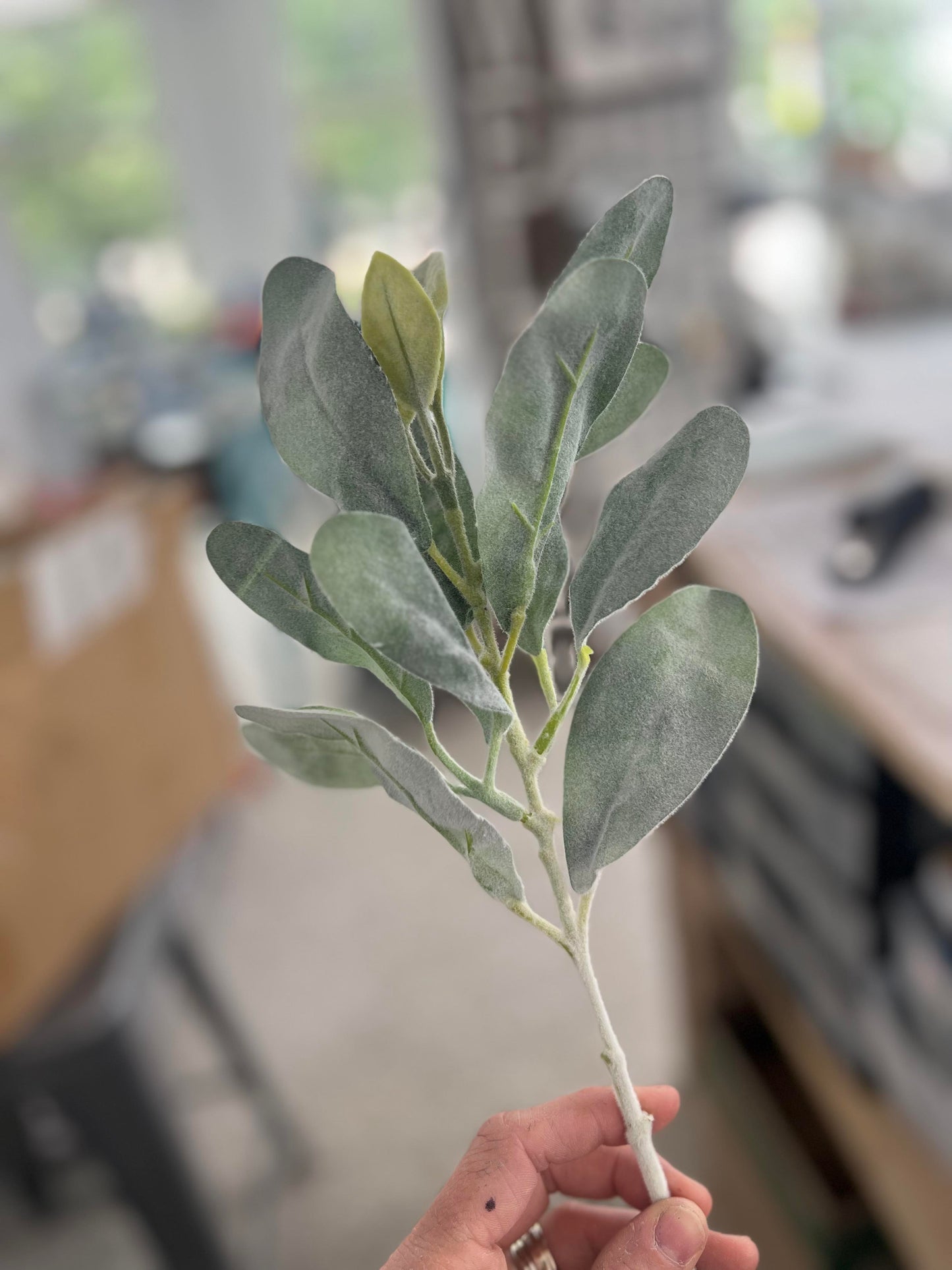 Realistic Flocked Artificial Lamb's Ear