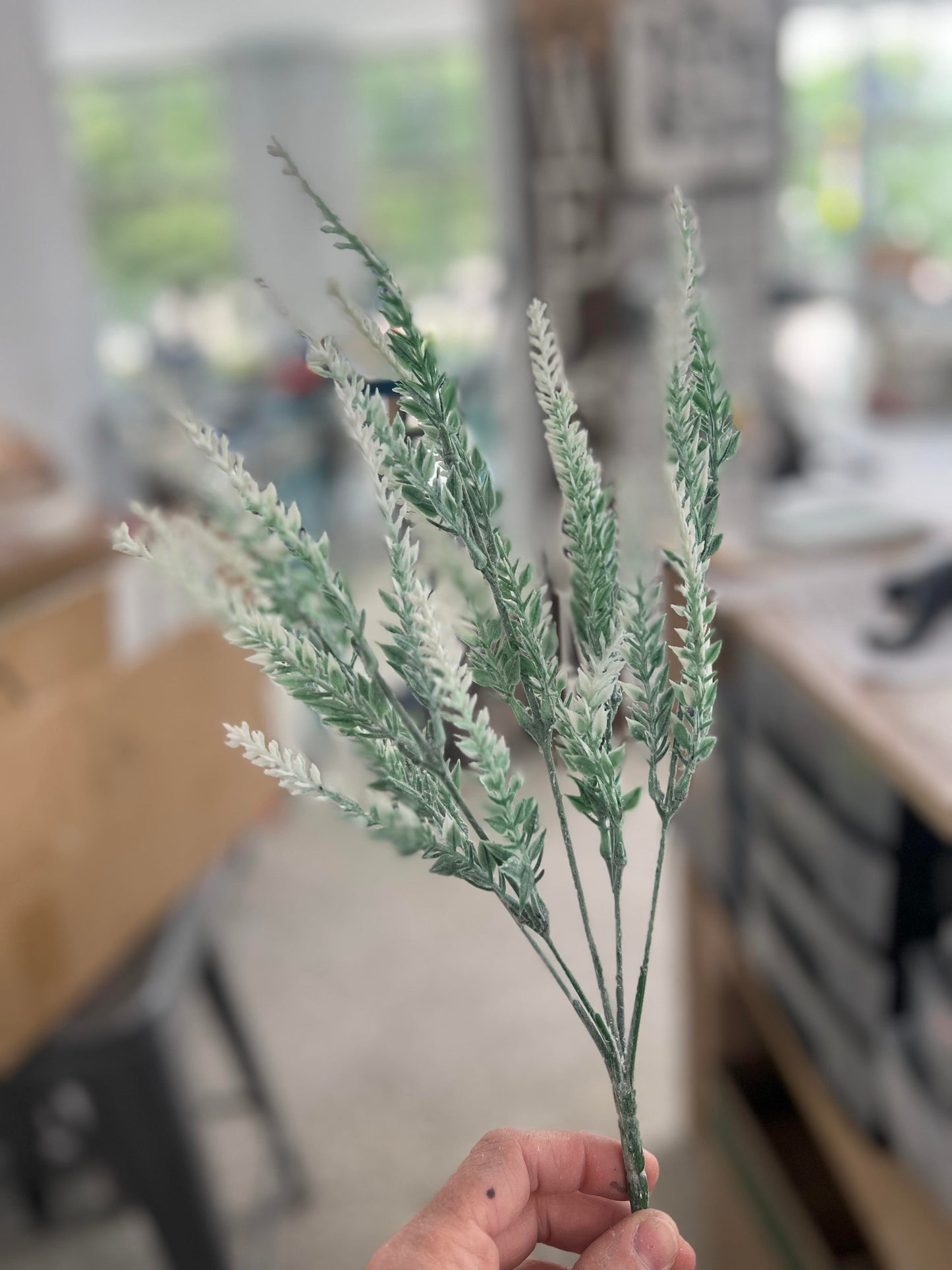 Artificial Frosted Lavender bush