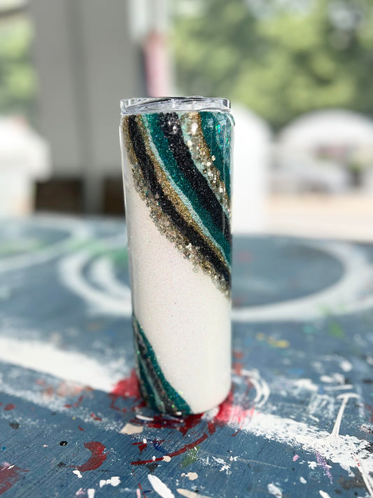 Teal and Gold Geode Tumbler