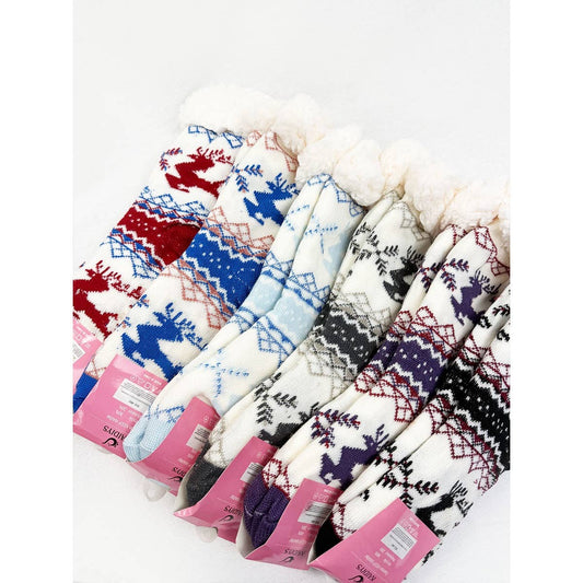 Reindeer Knit Winter Socks: