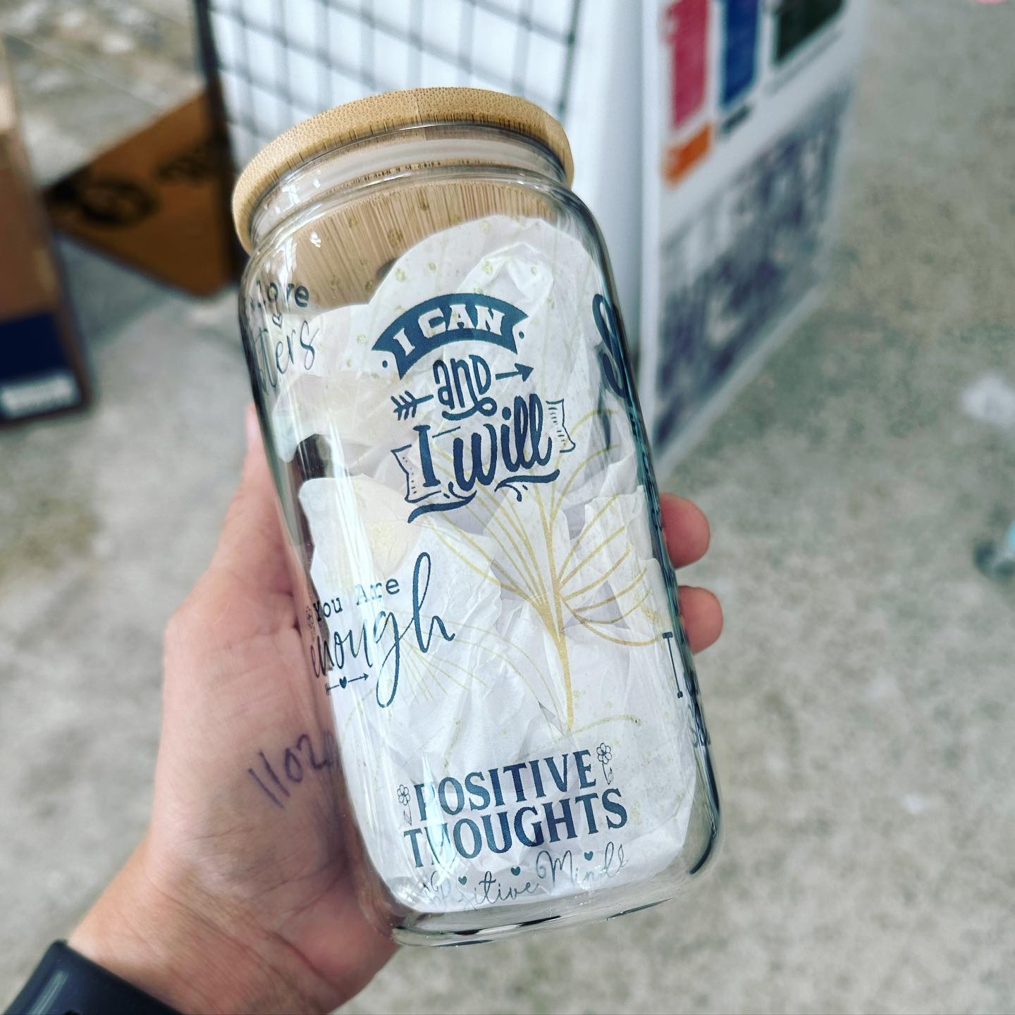 Inspirational Glass Can Tumbler