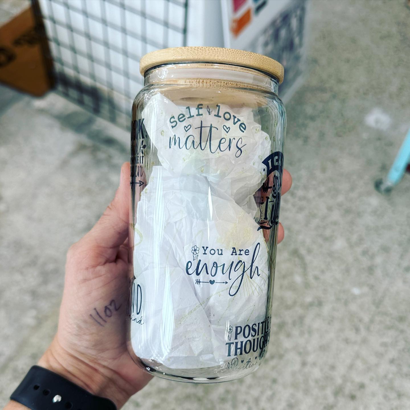 Inspirational Glass Can Tumbler