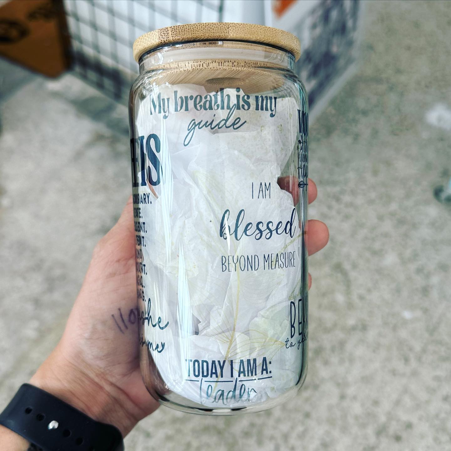 Inspirational Glass Can Tumbler