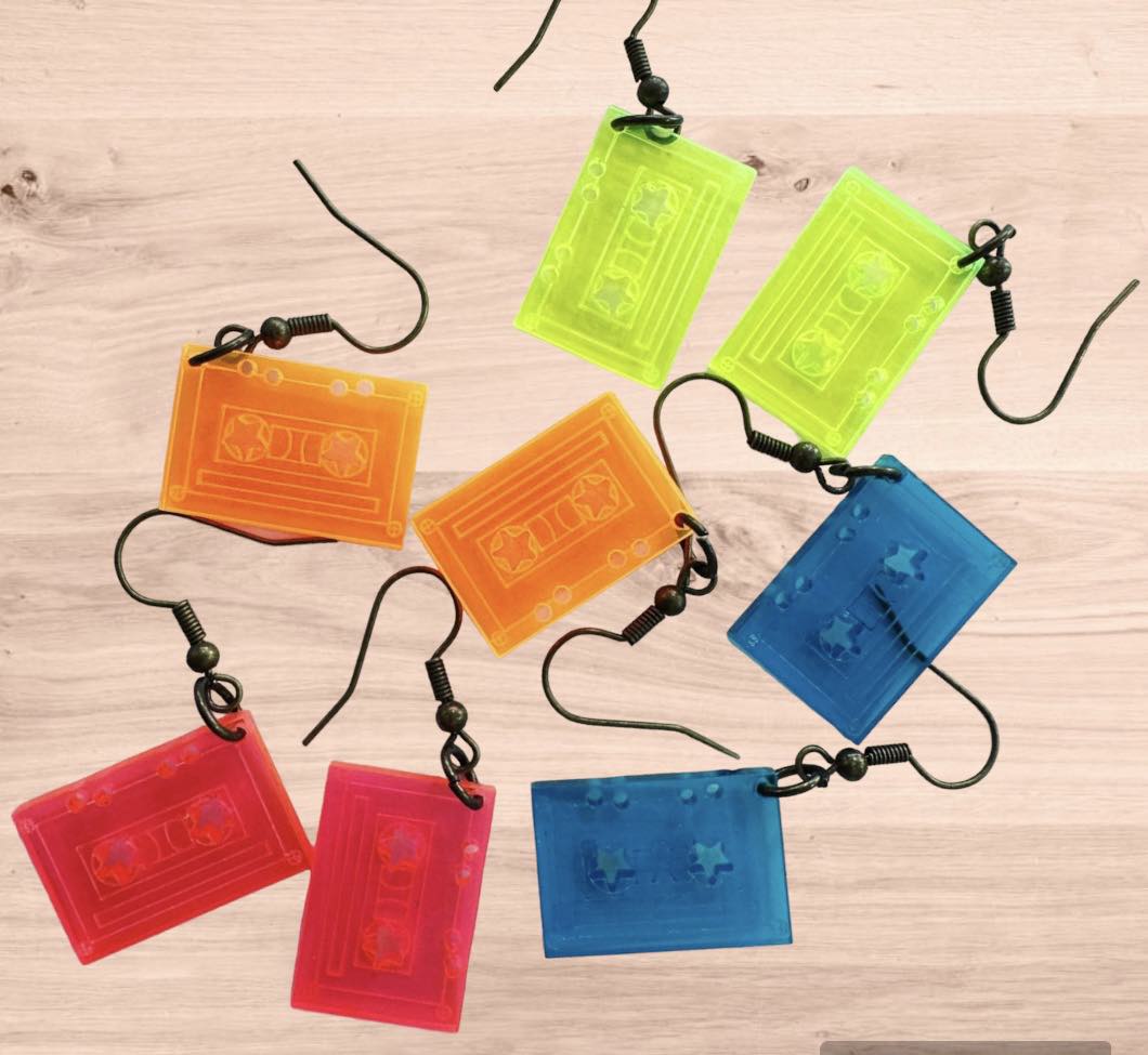 Neon Cassette Earrings