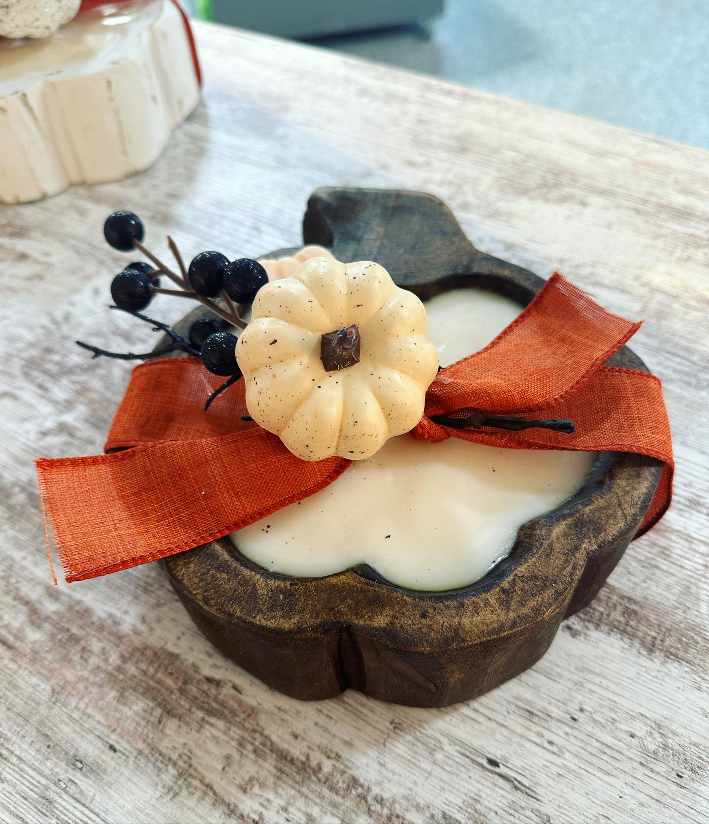 Pumpkin Dough Bowl Candle