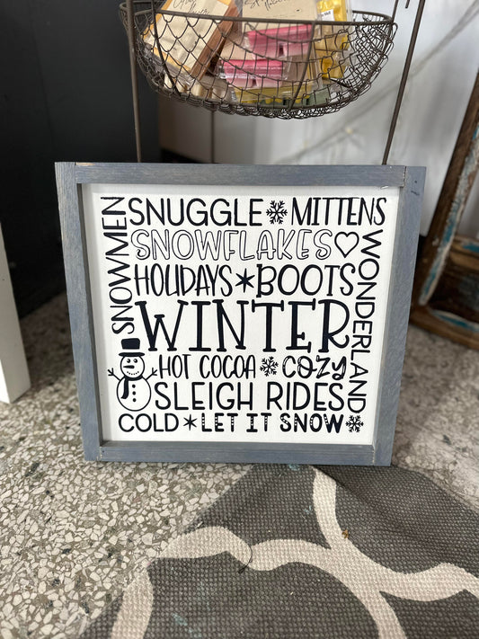 Winter Words Sign