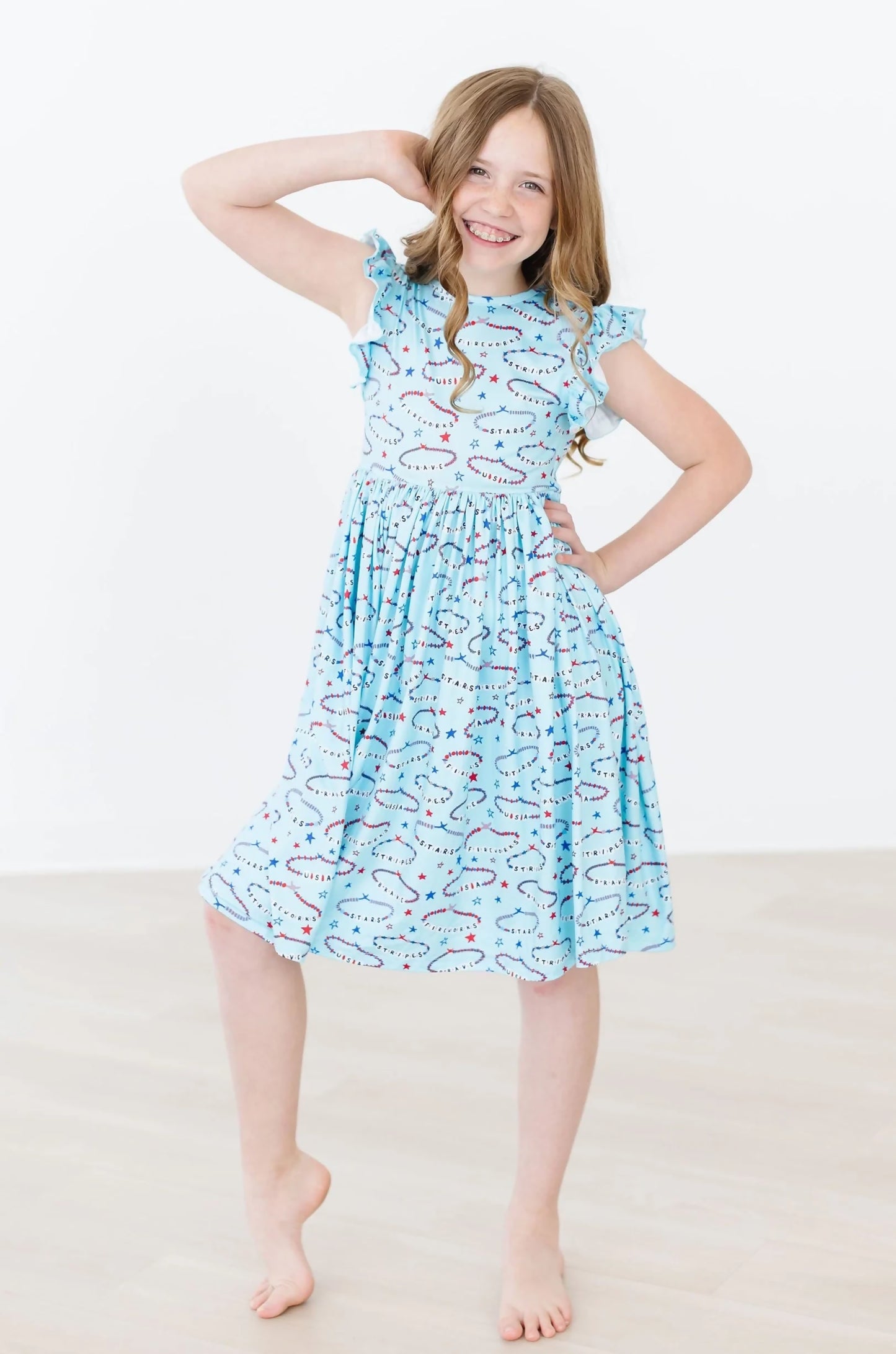 Mila & Rose: Miss Americana Flutter Sleeve Twirl Dress