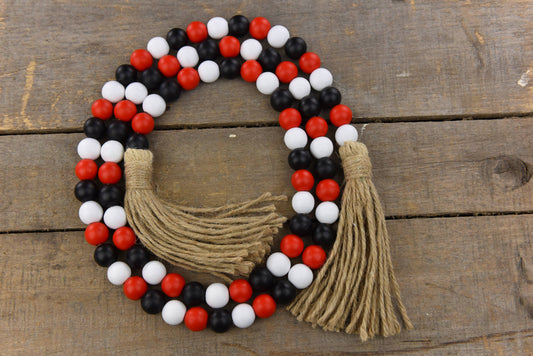 Red White & Black Beaded Garland