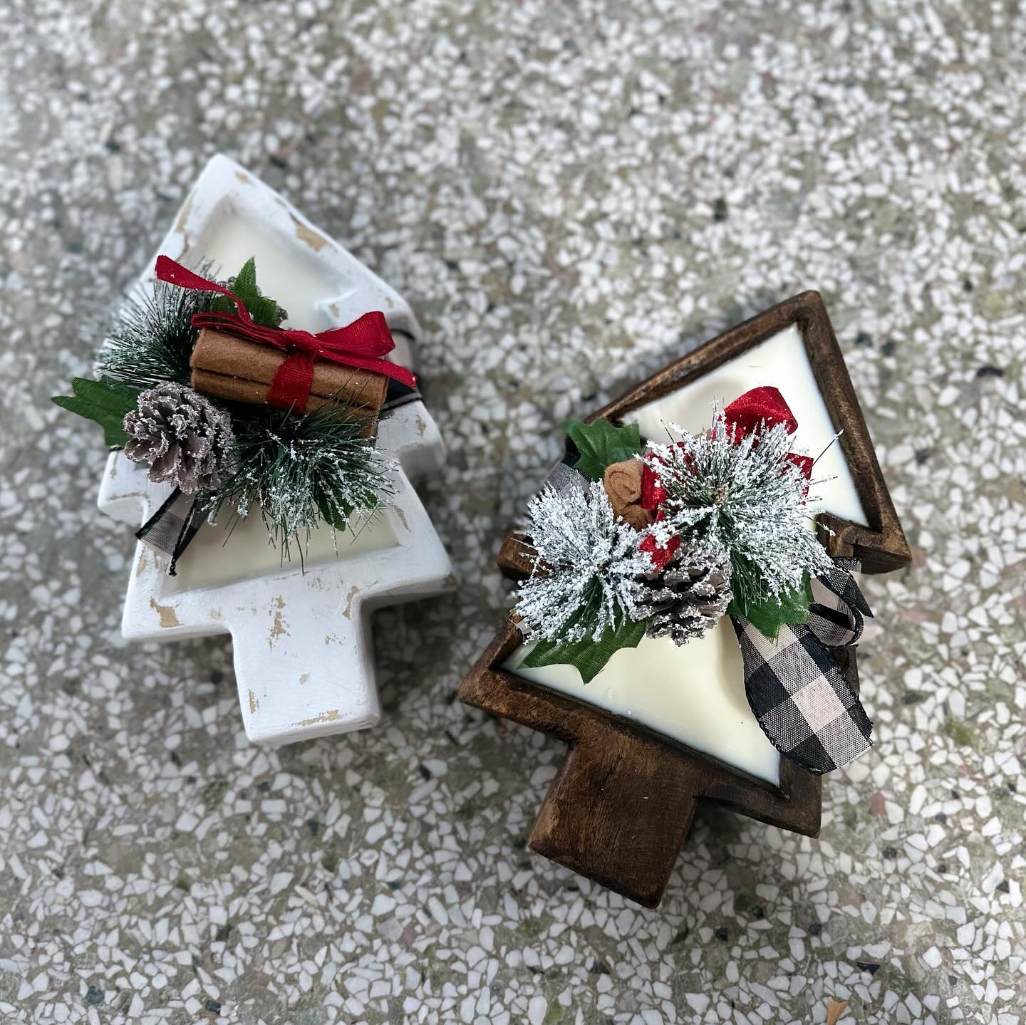 Christmas Tree Dough Bowl Candle