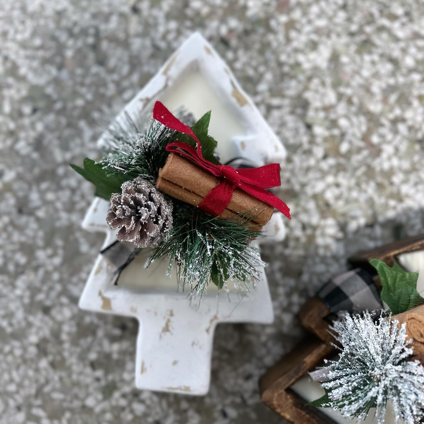 Christmas Tree Dough Bowl Candle