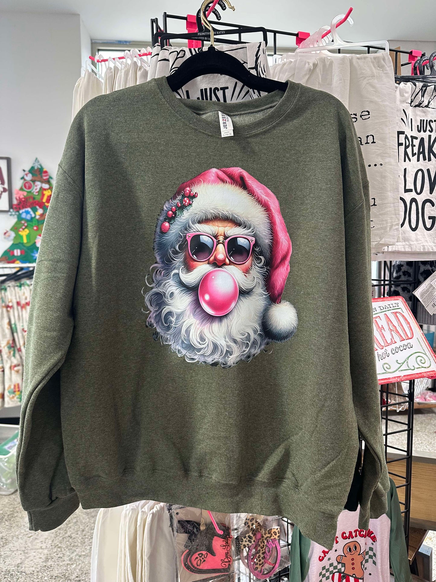 Santa Bubble gum crew Neck