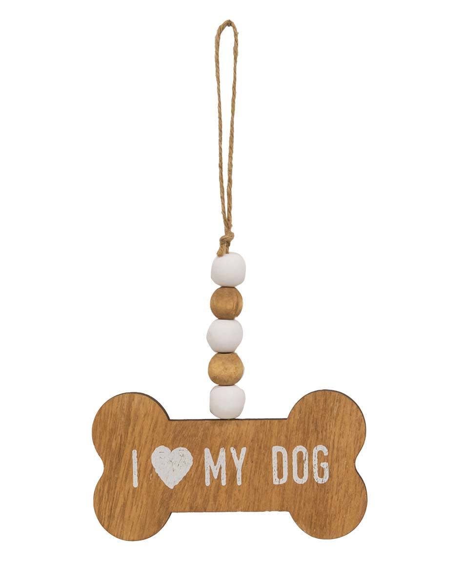 Beaded Dog Bone Ornament,