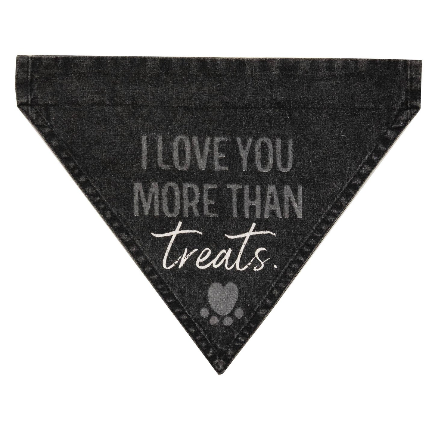 I Love You More Than Treats Dog Bandana