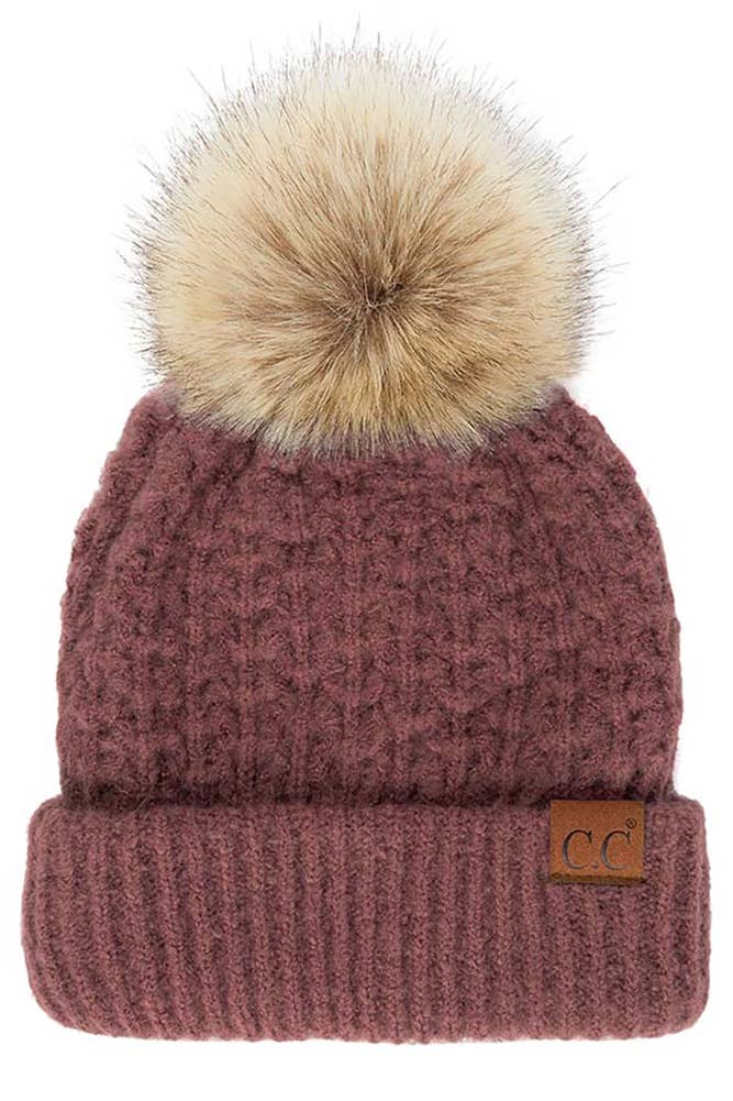 C.C Beanie with Pom Winter Hat