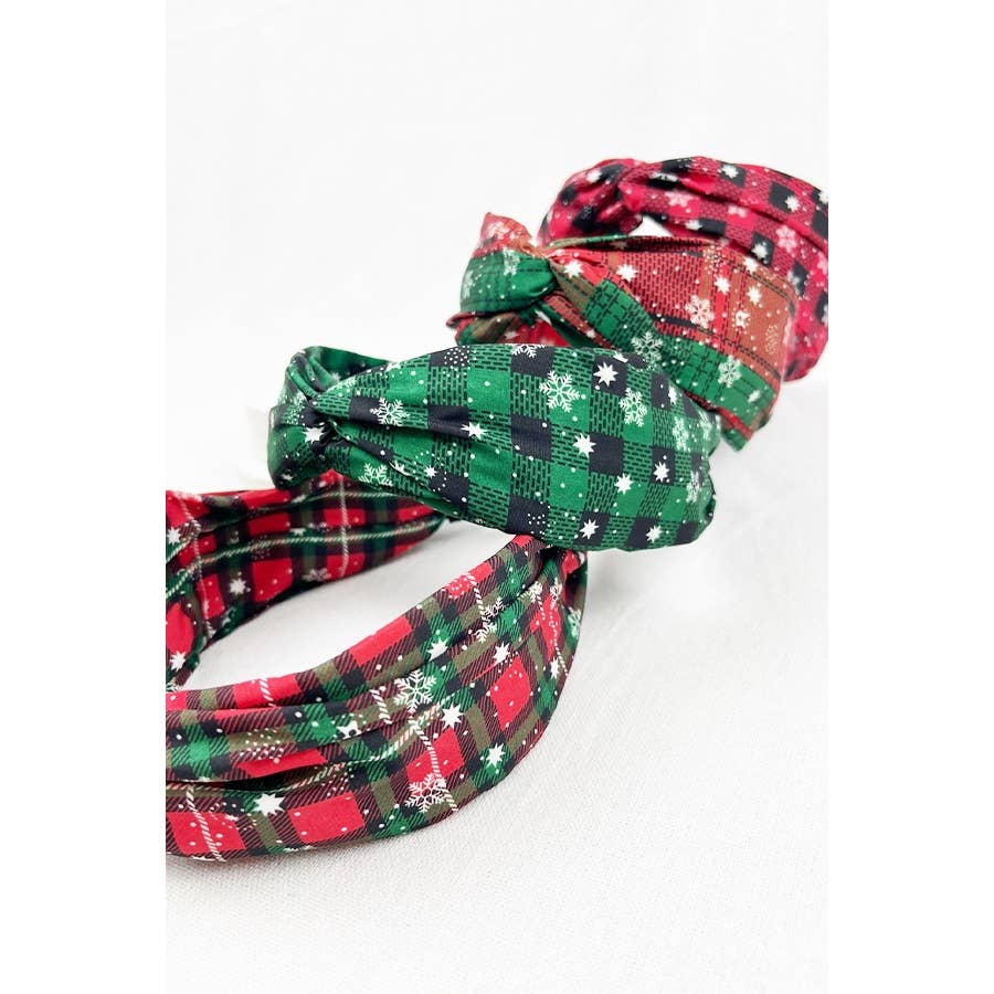 Plaid Snowflake Fabric Headband