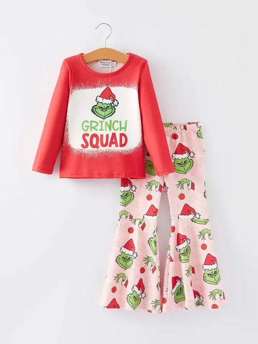 grinch squad bell set red top