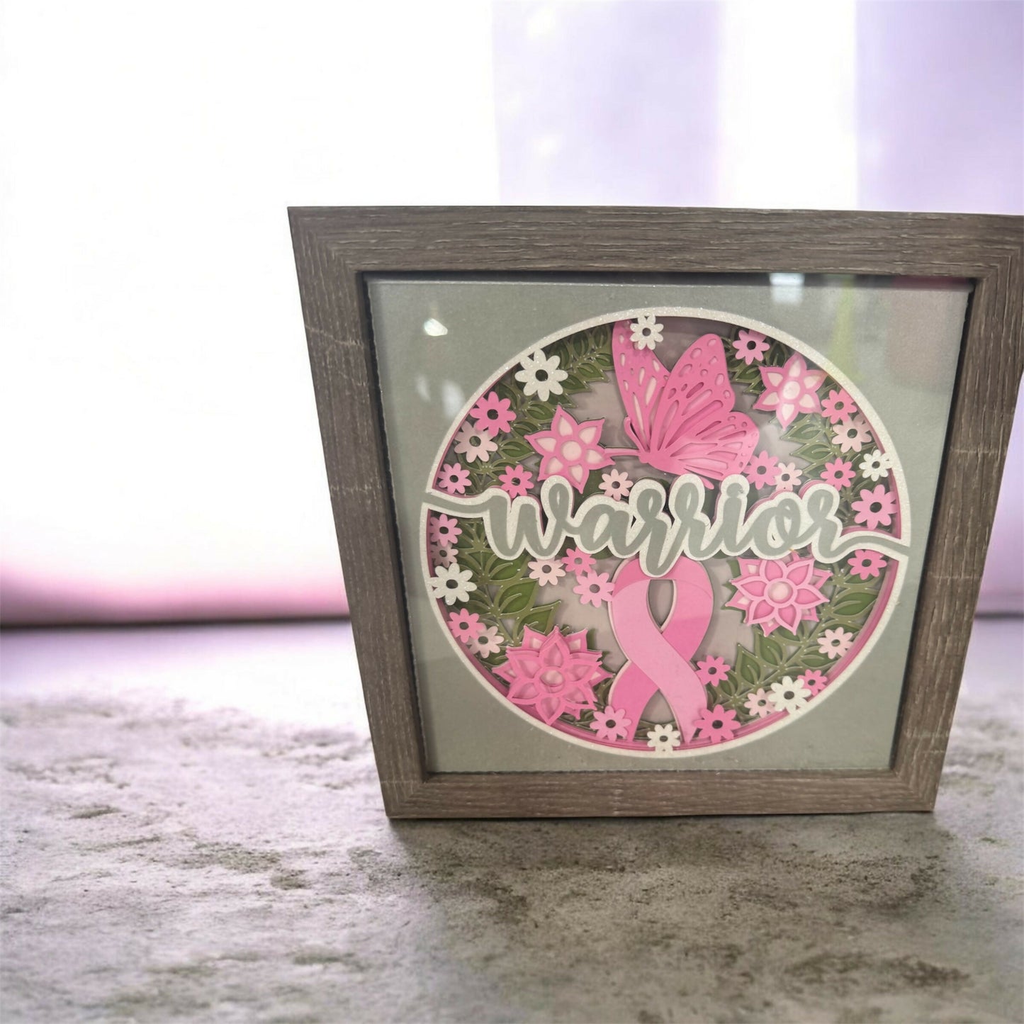 Breast cancer warrior 3D photo frame