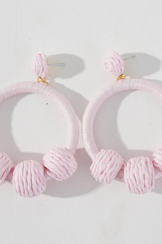 Peony Raffia Earrings