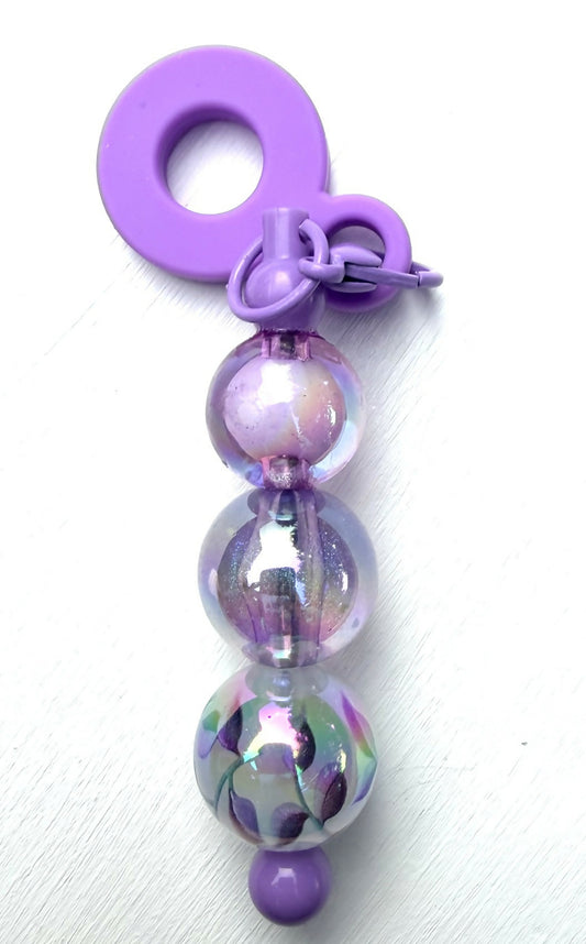 Purple Flower Straw Charm