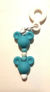 Turquoise Mouse Ears Straw Charm