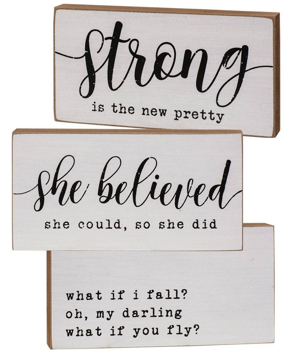 Strong Is The New Pretty Block, 3/Assorted