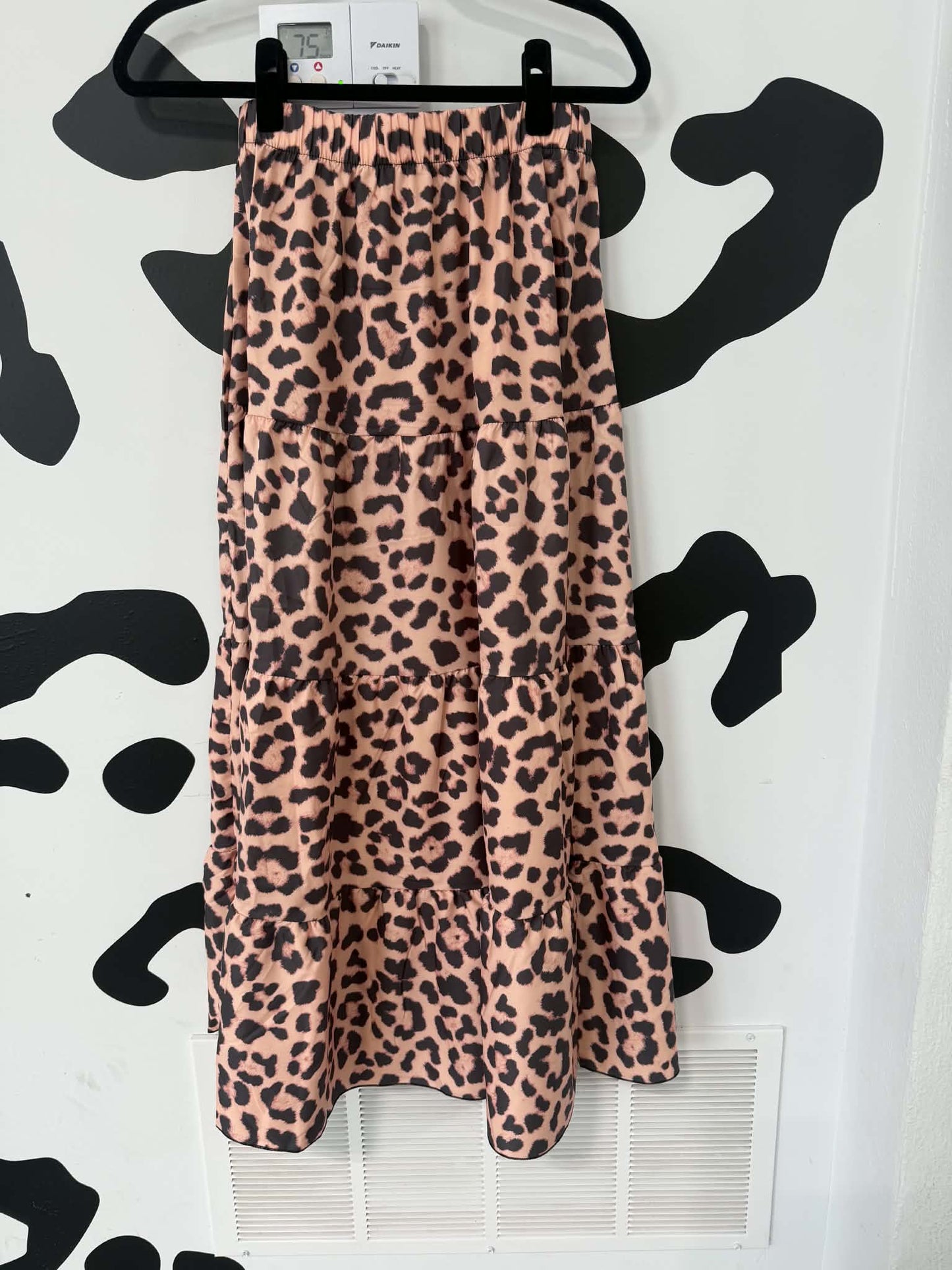 Leopard Tiered Maxi Skirt