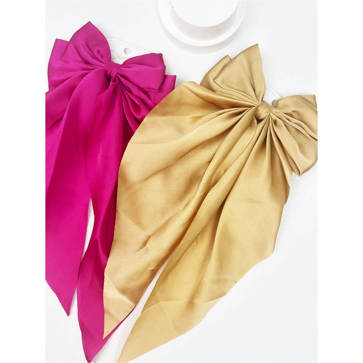 Satin Oversized French Bow Hair Barrettes