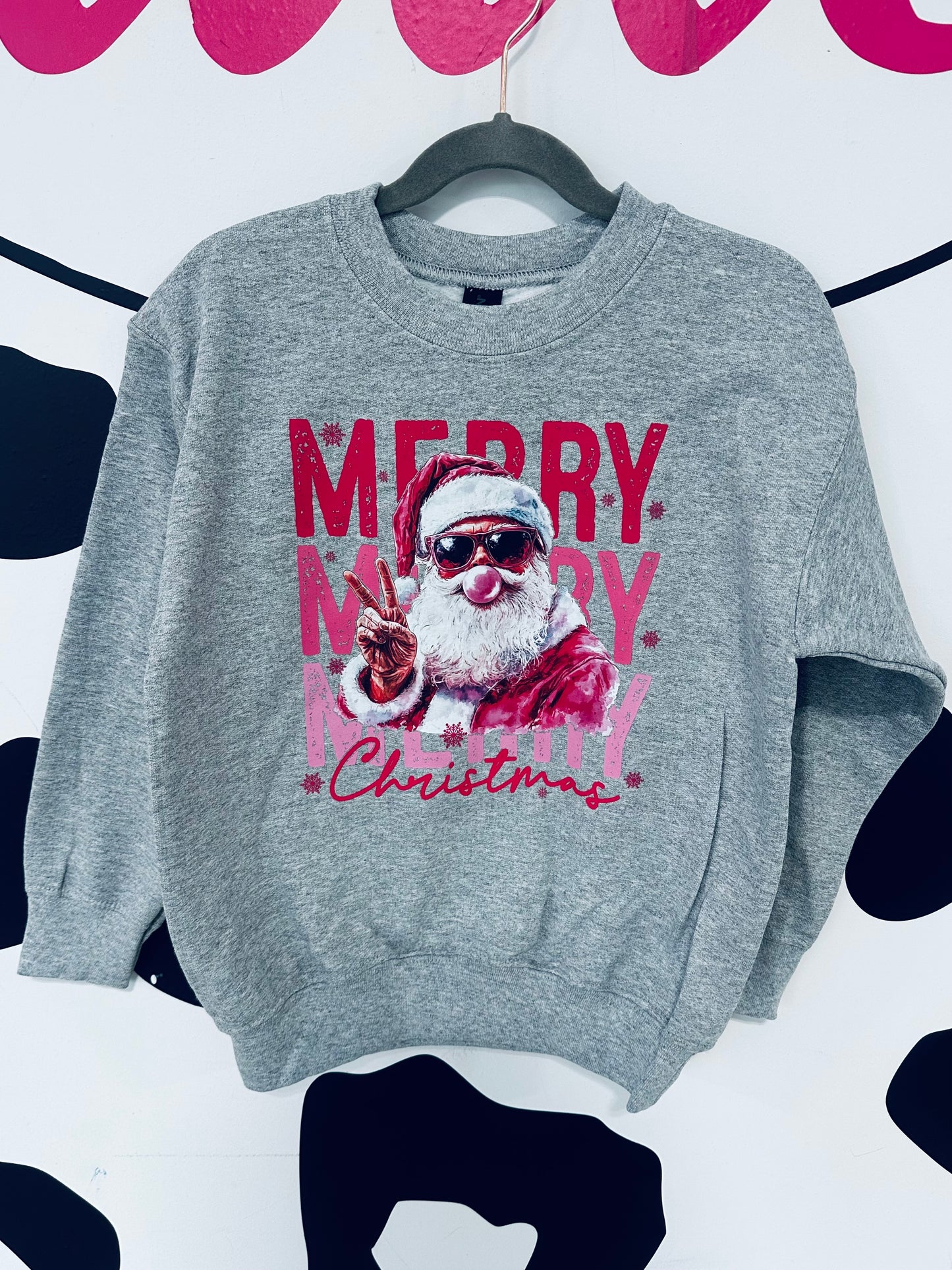 Pink Santa Kids crewneck