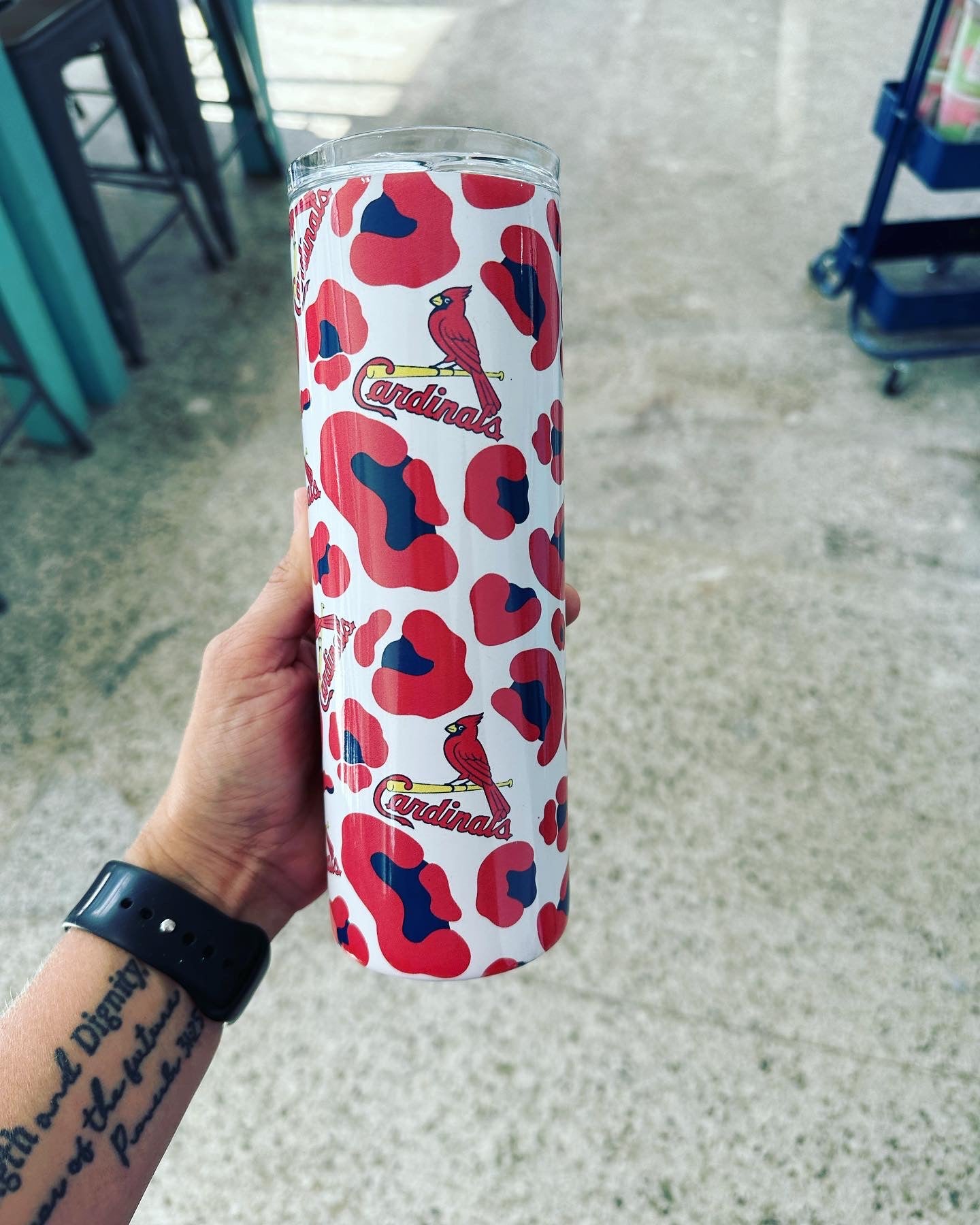 Cheetah Baseball Fan Tumbler