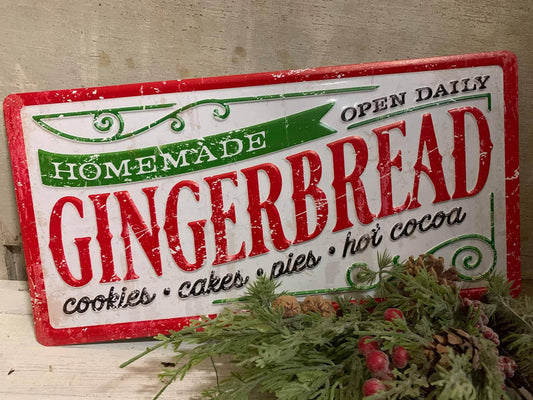 Gingerbread Metal Sign