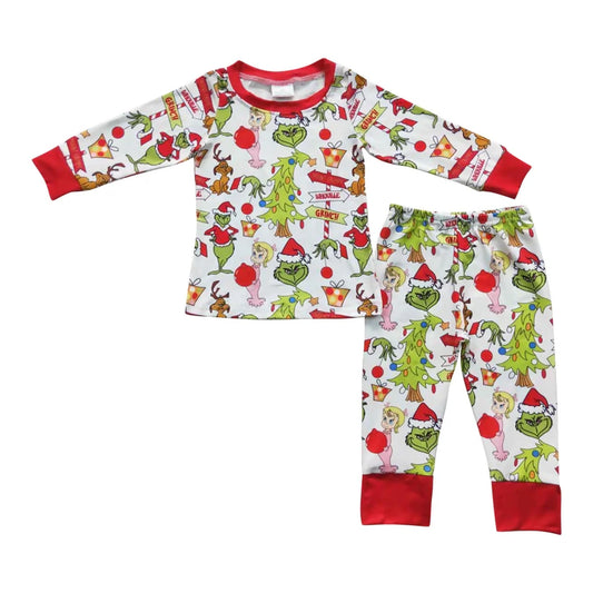 grinch print two piece set boys