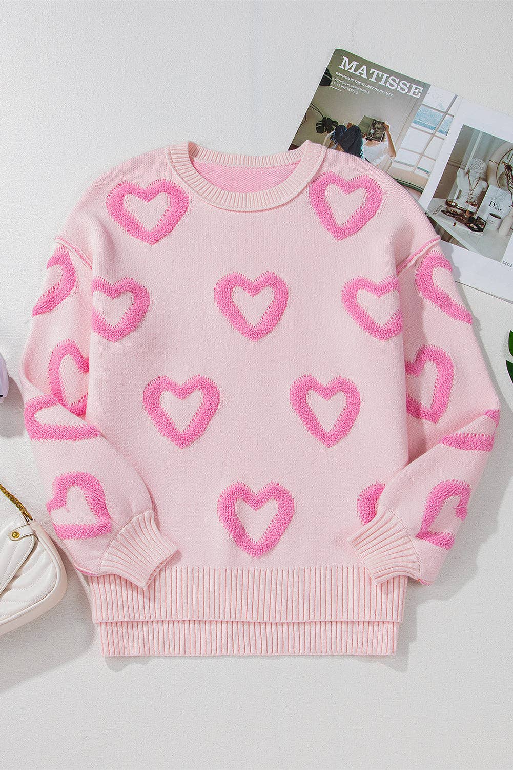 Heart Bubble Sleeve Sweater