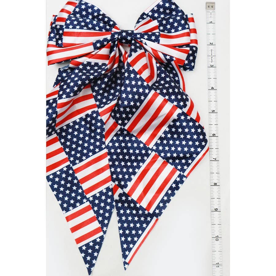 Jumbo Patriotic Hair Satin Bow