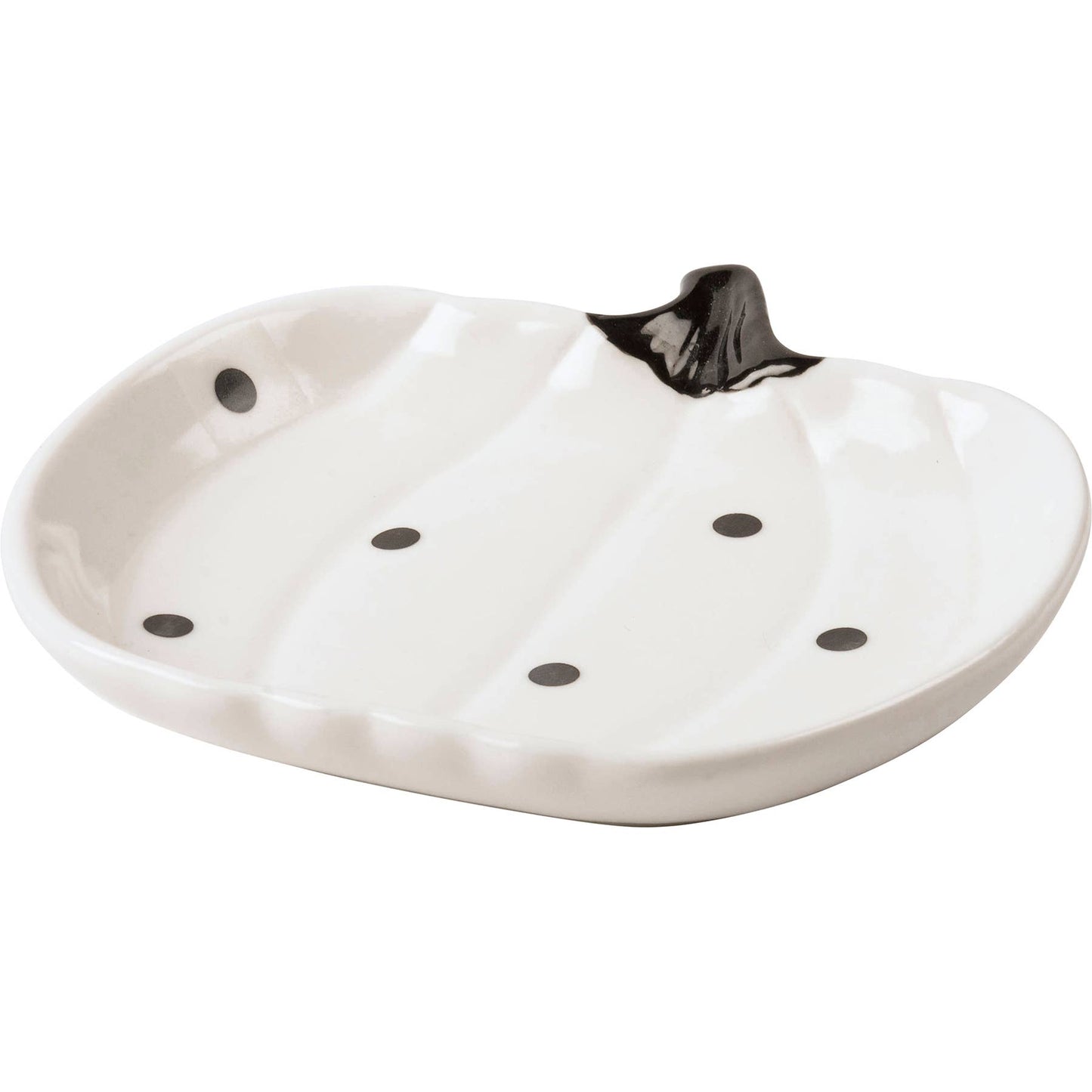 Black & White Dot Pumpkins Plate Set