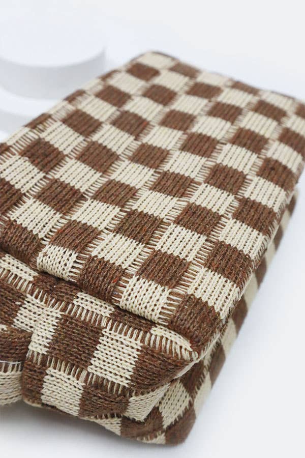 Pink Checkered  Cosmetic Bag
