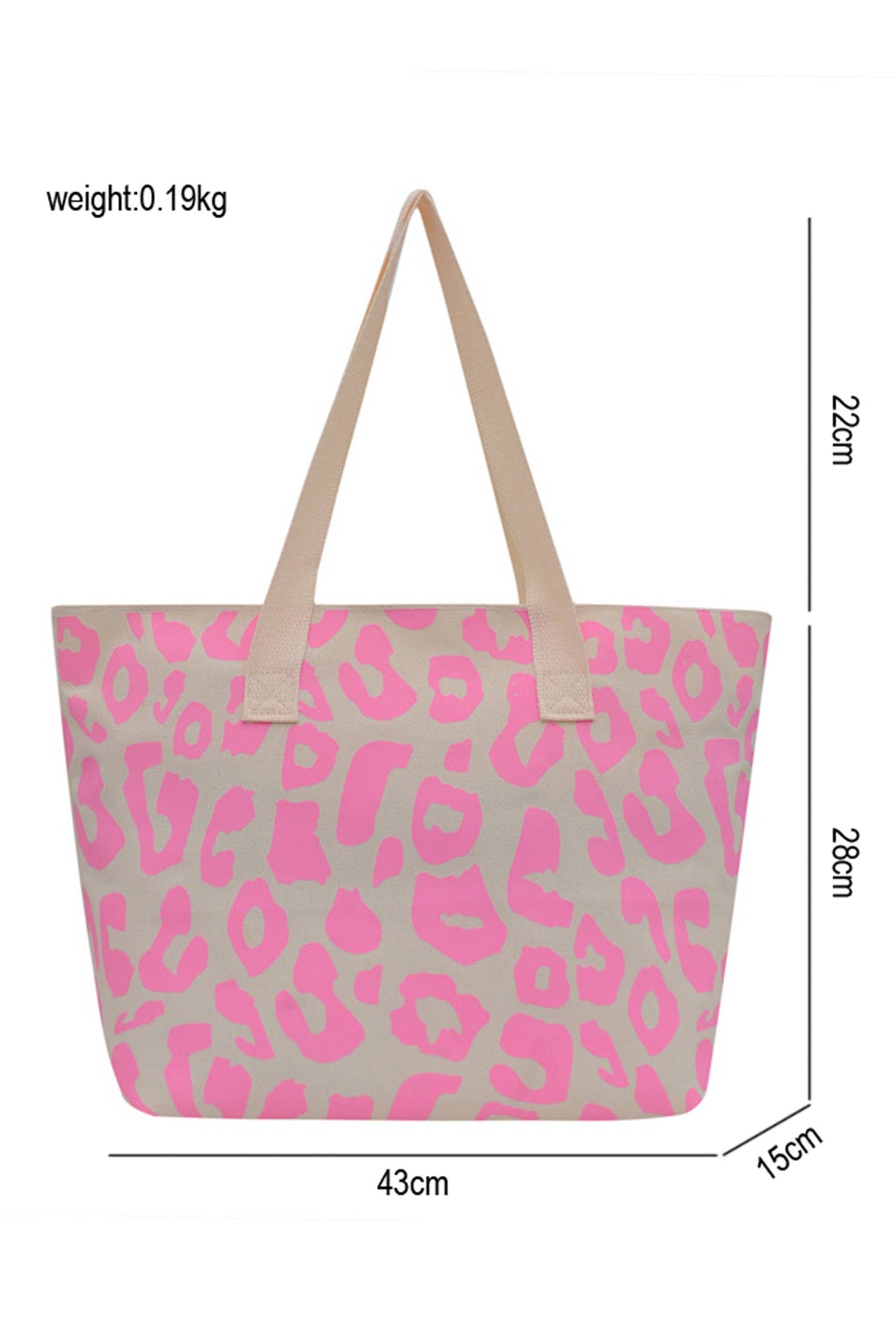 Pink Leopard Print Canvas tote